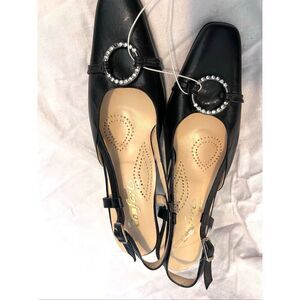 Linea Confort by Daniel’s Rhinestone Slingback Pump Heels Black Size 37 NWOT